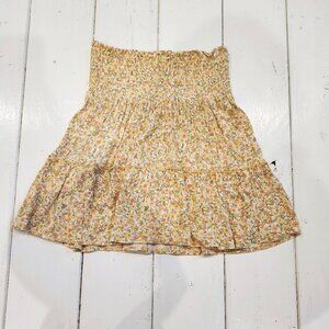 Pink Rose Floral Tiered Mini Skirt Women's Size M